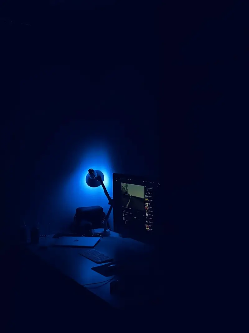 Quiet desk at night